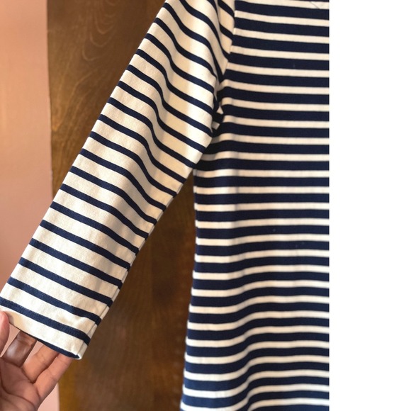 Vineyard Vines Dress Women's Size S Navy Blue White Striped 3/4 Sleeve Casual EC - Picture 2 of 9